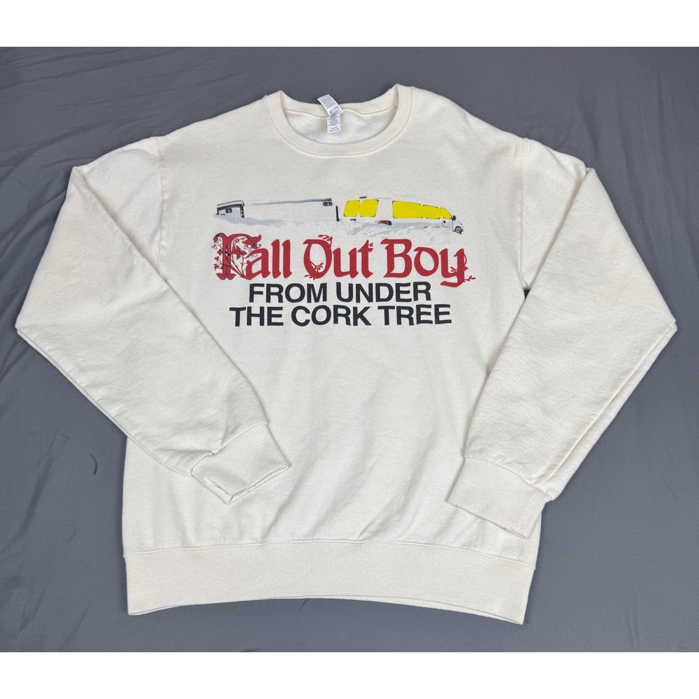Fall Out Boy From Under The Cork Tree Sweatshirt Jerzees Small Cream Lightweight